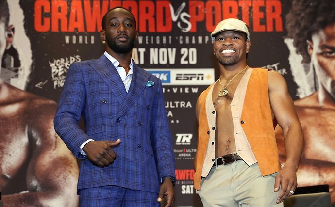 Shawn Porter pictured next to Terence Crawford