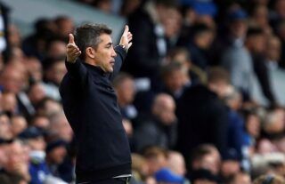 Wolves manager Bruno Lage with his arms outstretched