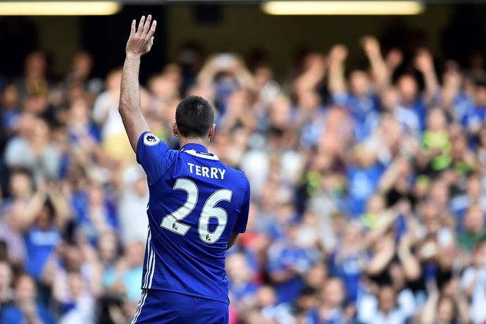 John Terry waves at Chelsea fans