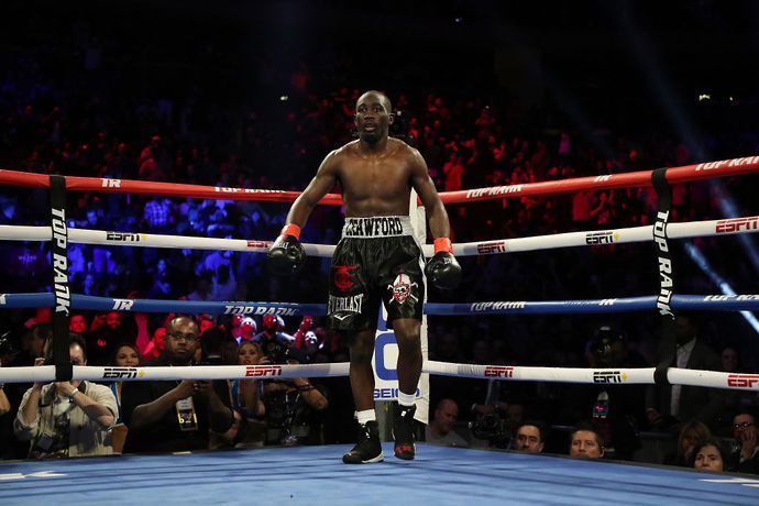 Terence Crawford in action inside the boxing ring