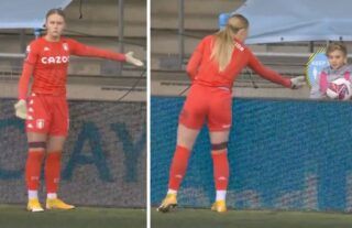 A Manchester City ball boy refused to give the ball back to Aston Villa goalkeeper Hannah Hampton during a Women’s Super League clash between the two teams.