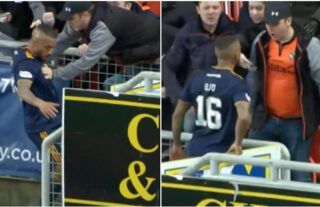 Funso Ojo was sent off after an altercation with a supporter