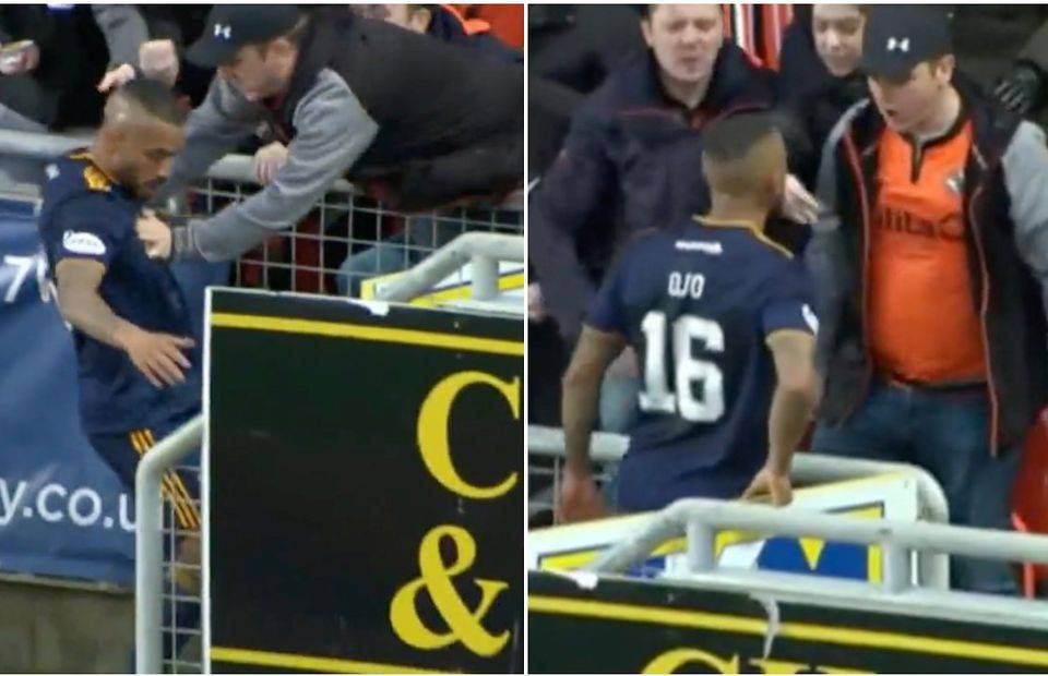 Funso Ojo was sent off after an altercation with a supporter