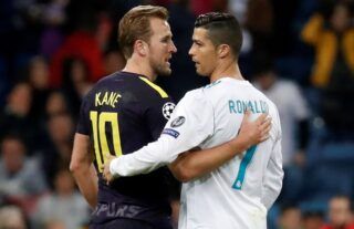 Real Madrid's Cristiano Ronaldo and Tottenham's Harry Kane