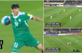 Alireza Biranvand given Guinness World Record for longest throw in a football match