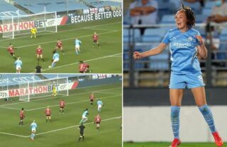 Manchester City’s Caroline Weir has been nominated for the FIFA Puskás Award after her incredible chip against Manchester United in February