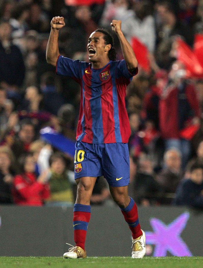 Ronaldinho in action for Barcelona in 2004