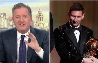 Piers Morgan did not agree with Lionel Messi winning the 2021 Ballon d'Or