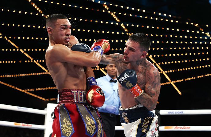 Teofimo Lopez (left) took on George Kambosos Jr (right) in an epic battle