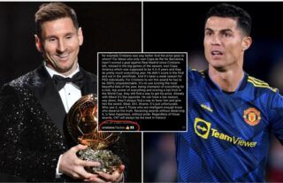 Cristiano Ronaldo has responded to a post claiming he deserved to win the Ballon d'Or over Messi