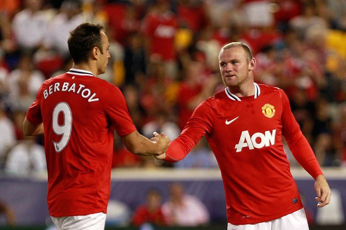 Berbatov & Rooney with Man Utd