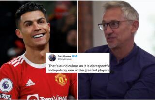 Gary Lineker came to Cristiano Ronaldo's defence after his Man Utd brace vs Arsenal