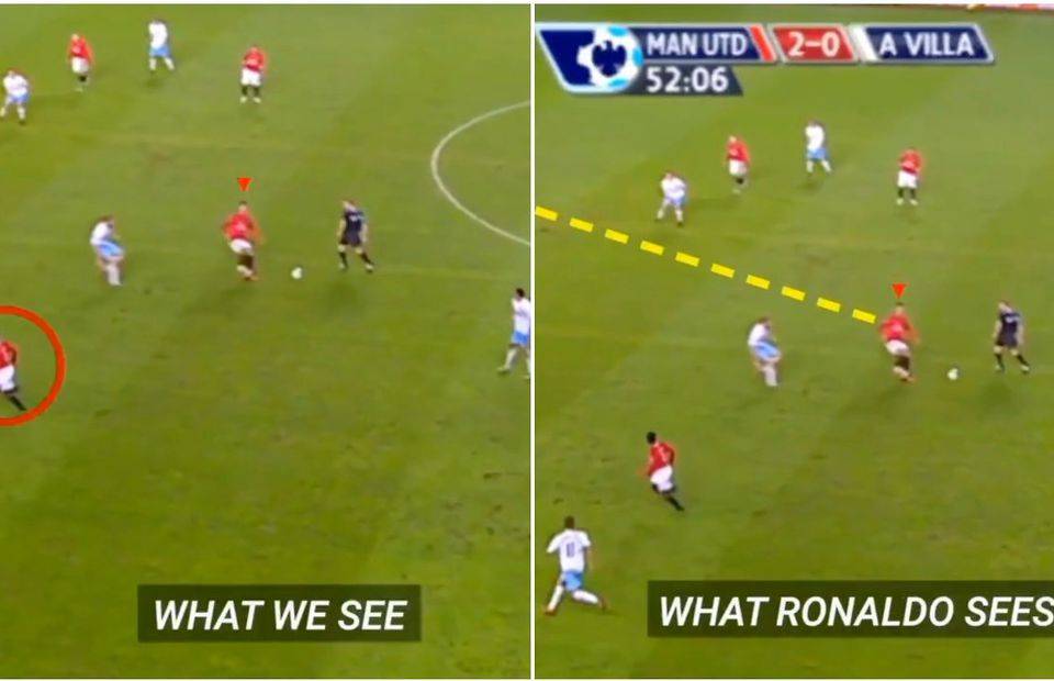 Cristiano Ronaldo produced a ridiculous assist vs Aston Villa in 2008