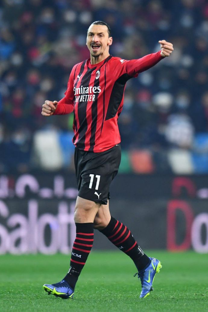 Zlatan Ibrahimovic in action for AC Milan vs Udinese