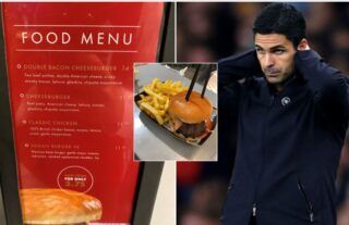 The food at the Emirates Stadium appears to be expensive