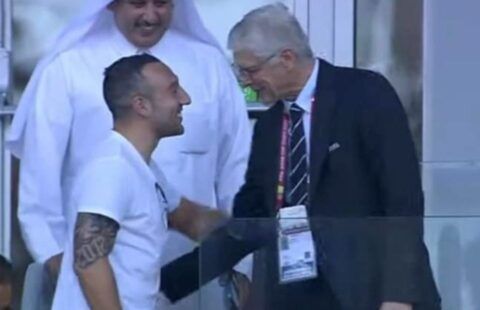 Arsene Wenger reunited with Santi Cazorla at the Arab Cup
