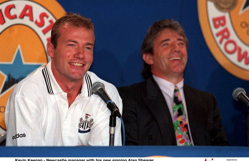 Alan Shearer and Kevin Keegan at Newcastle's press conference