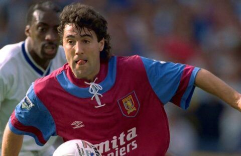 Dean Saunders in action for Aston Villa