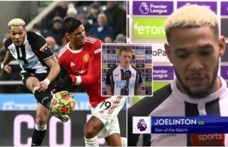 Newcastle 1-1 Man United: Reporter criticised for Joelinton interview after MotM display