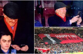 The beautiful moment Sir Alex Ferguson saw his 'Happy 80th birthday' banner at Man Utd