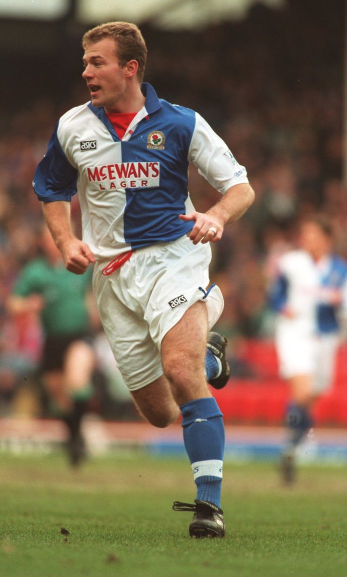 Alan Shearer representing Blackburn Rovers during the 1994/95 season