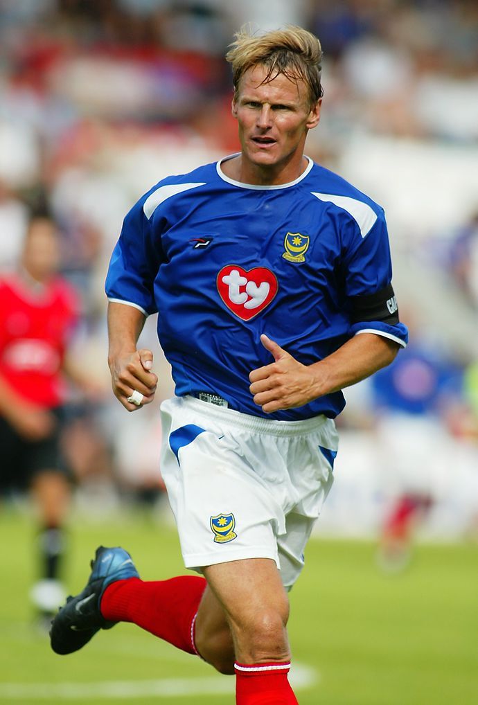 Teddy Sheringham playing for Portsmouth in 2003