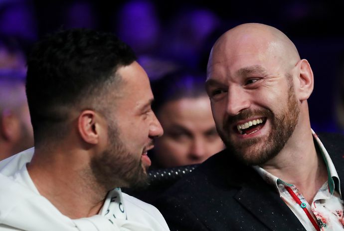 Tyson Fury pictured with Joseph Parker