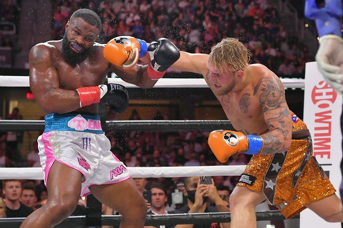 Jake Paul knocked out Tyron Woodley in the seventh round of their rematch