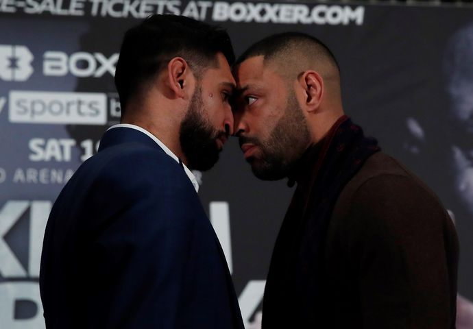 Amir Khan clashes with Kell Brook at the press conference