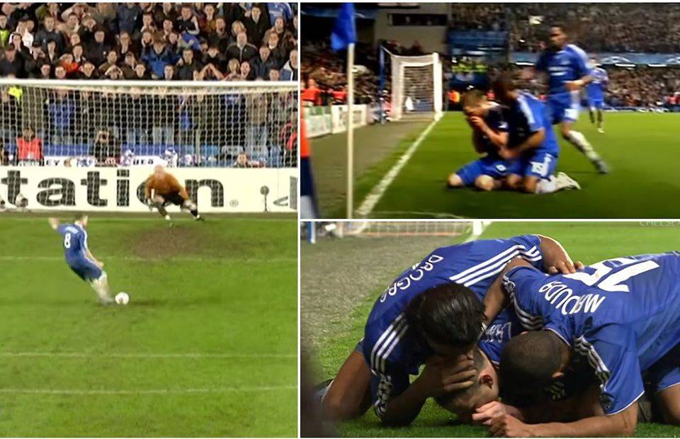 Frank Lampard's emotional celebration after scoring for Chelsea vs Liverpool in 2008