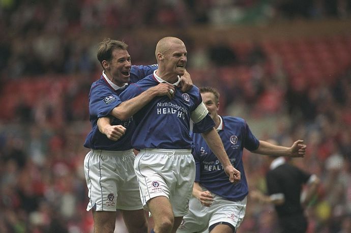Dyche with Chesterfield vs Boro