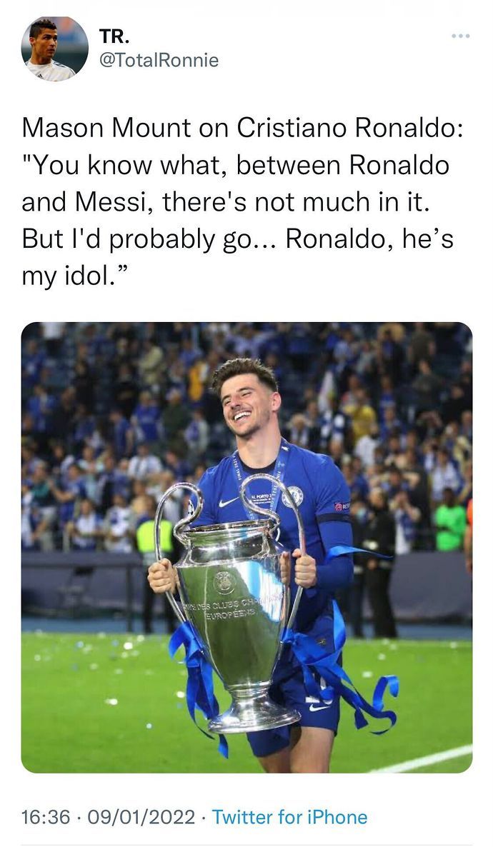 Mason Mount comments on Ronaldo v Messi