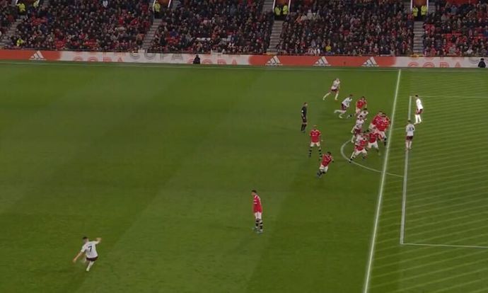 The free-kick with led to Aston Villa's disallowed goal v Man Utd