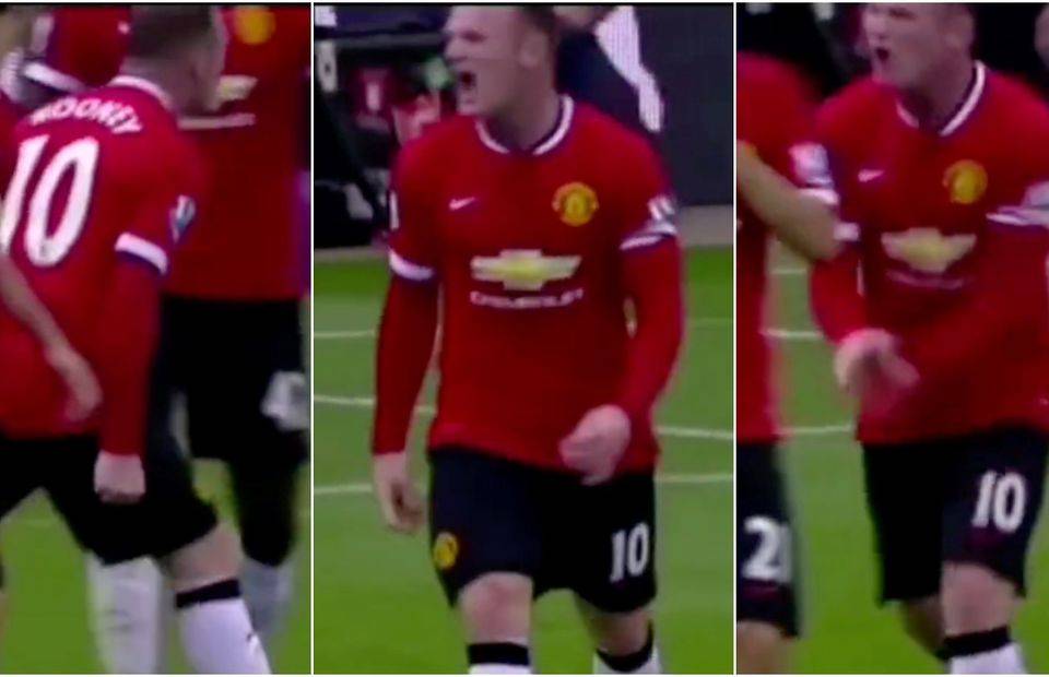 Wayne Rooney shouts at teammates in viral video.