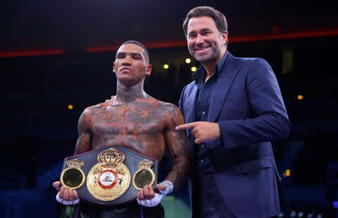 Conor Benn could fight Vergil Ortiz Jr's rival Mo Hooker in April as Eddie Hearn reveals two options