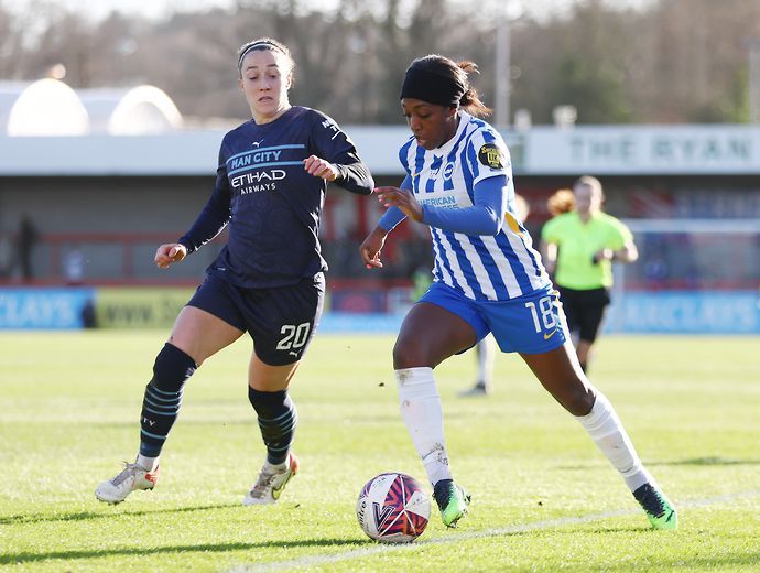 Lucy Bronze was part of Manchester City's 6-0 victory against Brighton