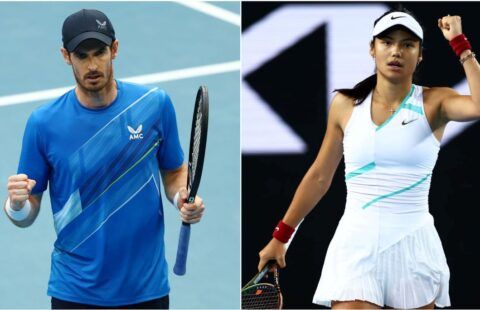 Emma Raducanu and Andy Murray at the Australian Open 2022