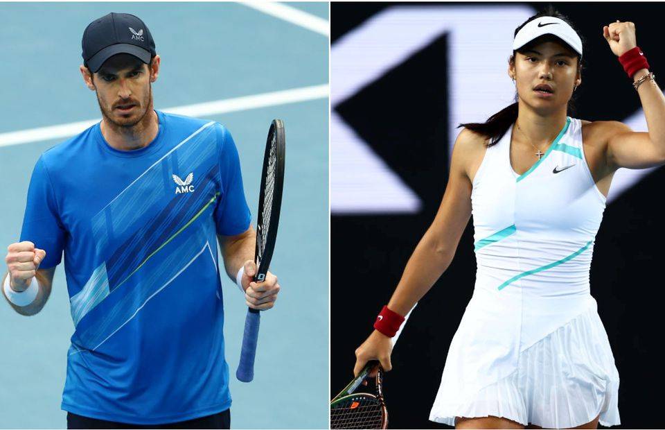 Emma Raducanu and Andy Murray at the Australian Open 2022