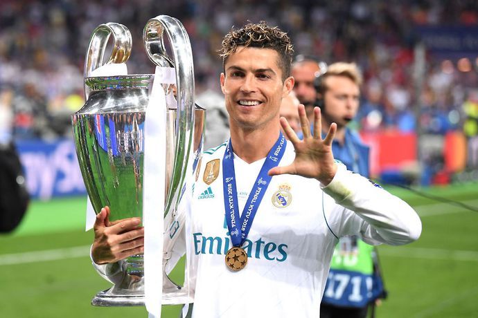 Ronaldo with the Champions League trophy