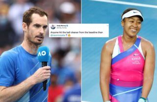 Andy Murray and Naomi Osaka at Australian Open 2022