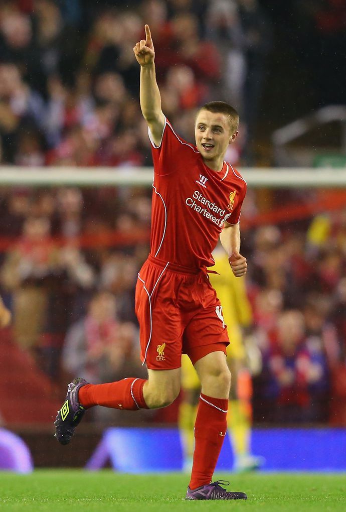 Rossiter celebrates on his Liverpool debut