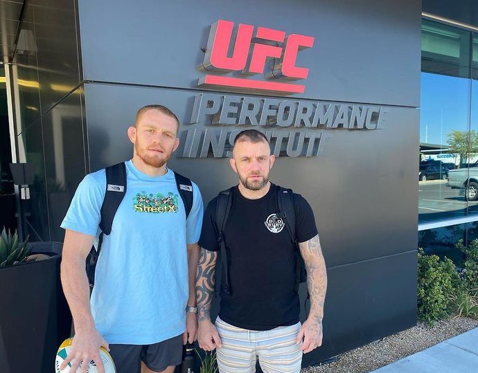 Jack Della Maddalena and Ben Vickers outside the UFC Performance Institute in Las Vegas
