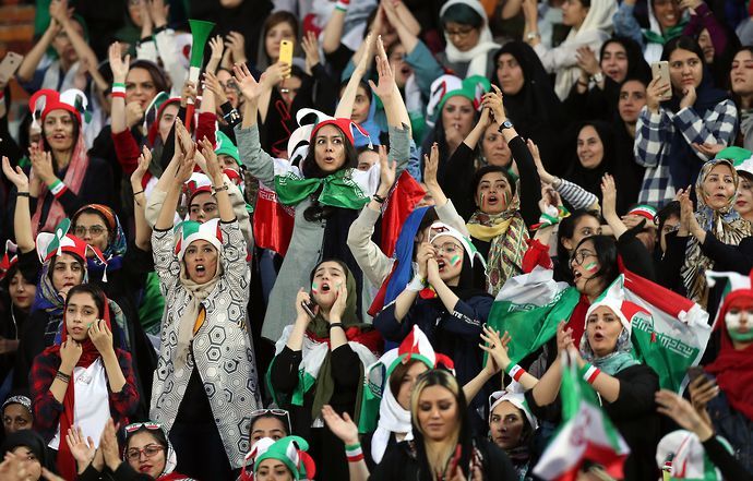 Women in Iran were allowed to watch a football match in October 2019