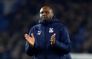 Crystal Palace manager Patrick Vieira applauds fans