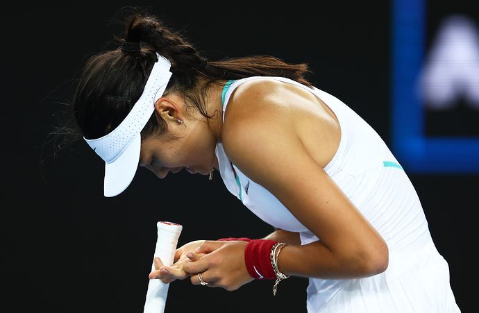 Emma Raducanu was hampered by a blister in her second round match at the Australian Open