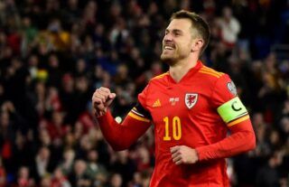 Newcastle target Aaron Ramsey in action for Wales