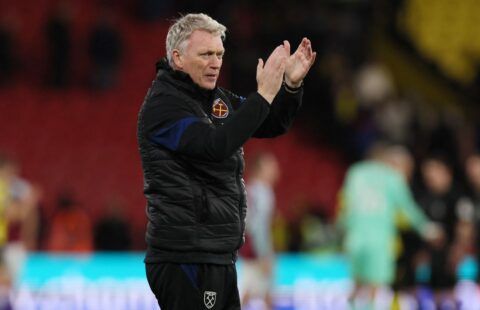 West Ham boss David Moyes clapping the fans