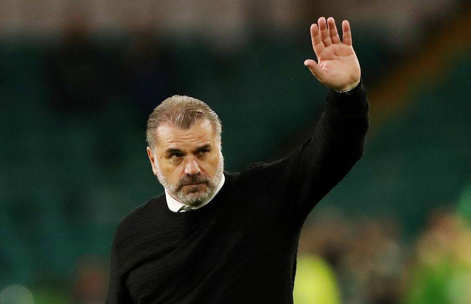 Celtic boss Ange Postecoglou waving to the fans
