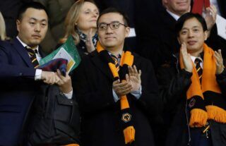 Wolverhampton Wanderers executive chairman Jeff Shi in the Molineux stands