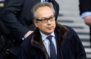 Everton owner Farhad Moshiri in the Goodison Park stands